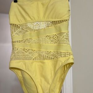 Yellow Lace Women One Piece
